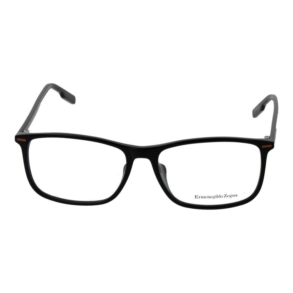 Ermenegildo Zegna Men’s Optical Glasses – Black Rectangle Frame, 57mm