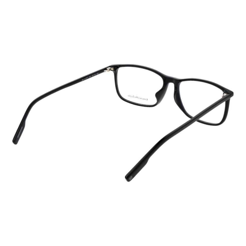 Ermenegildo Zegna Men’s Optical Glasses – Black Rectangle Frame, 57mm