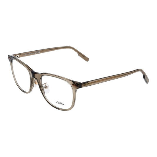 Ermenegildo Zegna Brown Men’s Optical Frames – Round Design