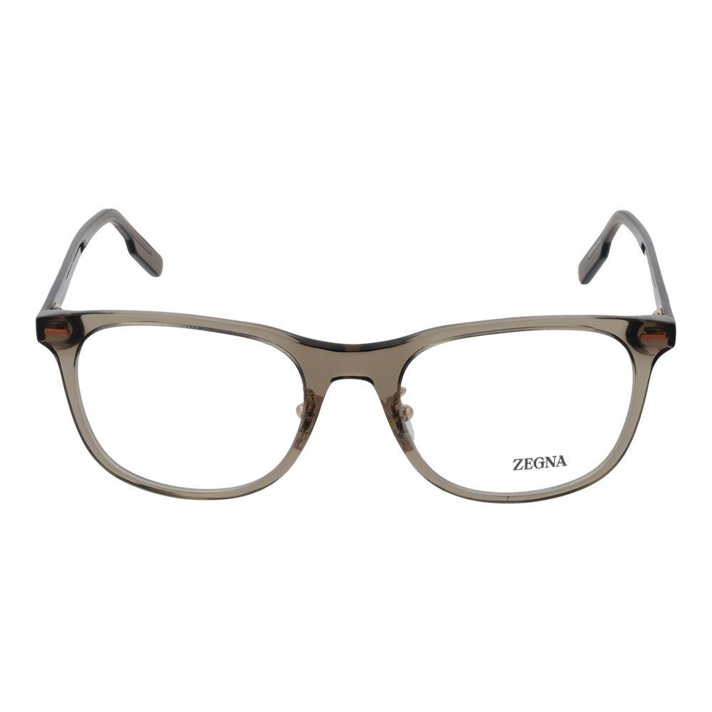 Ermenegildo Zegna Brown Men’s Optical Frames – Round Design