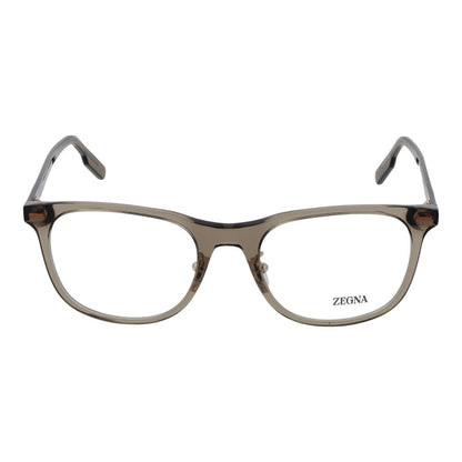 Ermenegildo Zegna Brown Men’s Optical Frames – Round Design