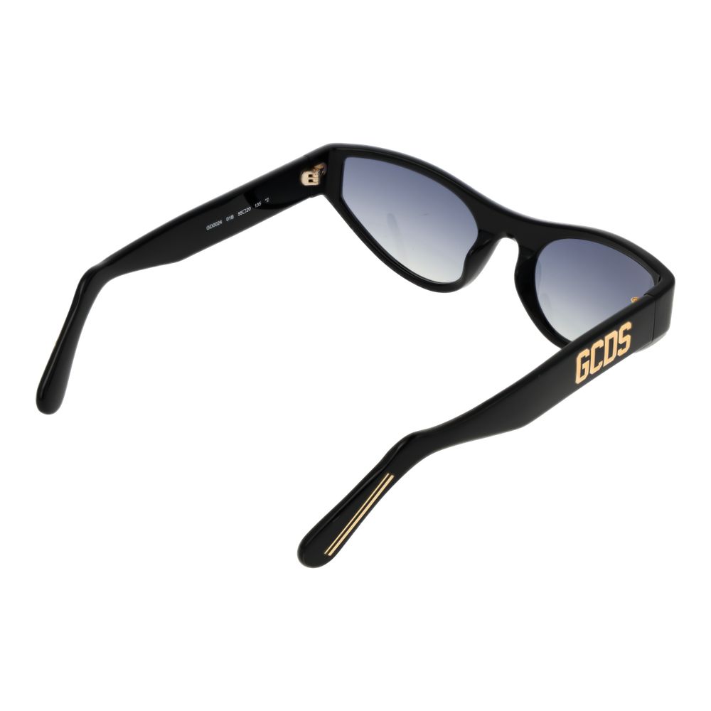 GCDS Unisex Sunglasses – Black Full-Rim Frame with Grey Gradient Lenses, 55mm