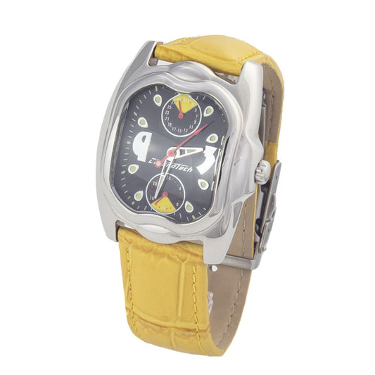 Chronotech Women's Yellow Leather Watch with Minimalist Style