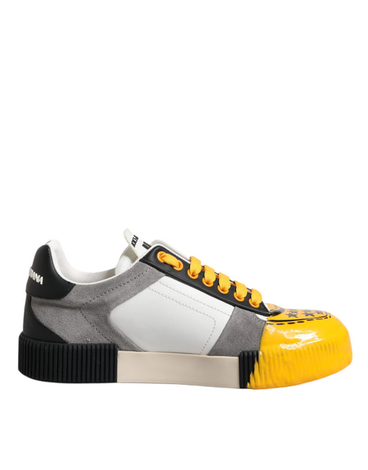 Dolce & Gabbana Multicolor Leather DNA Low Top Sneakers