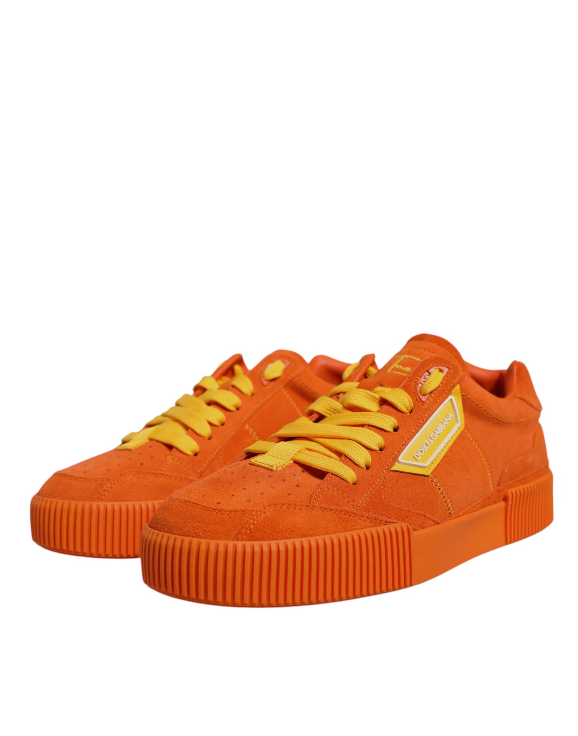 Dolce & Gabbana Orange Miami Leather Low Top Sneakers