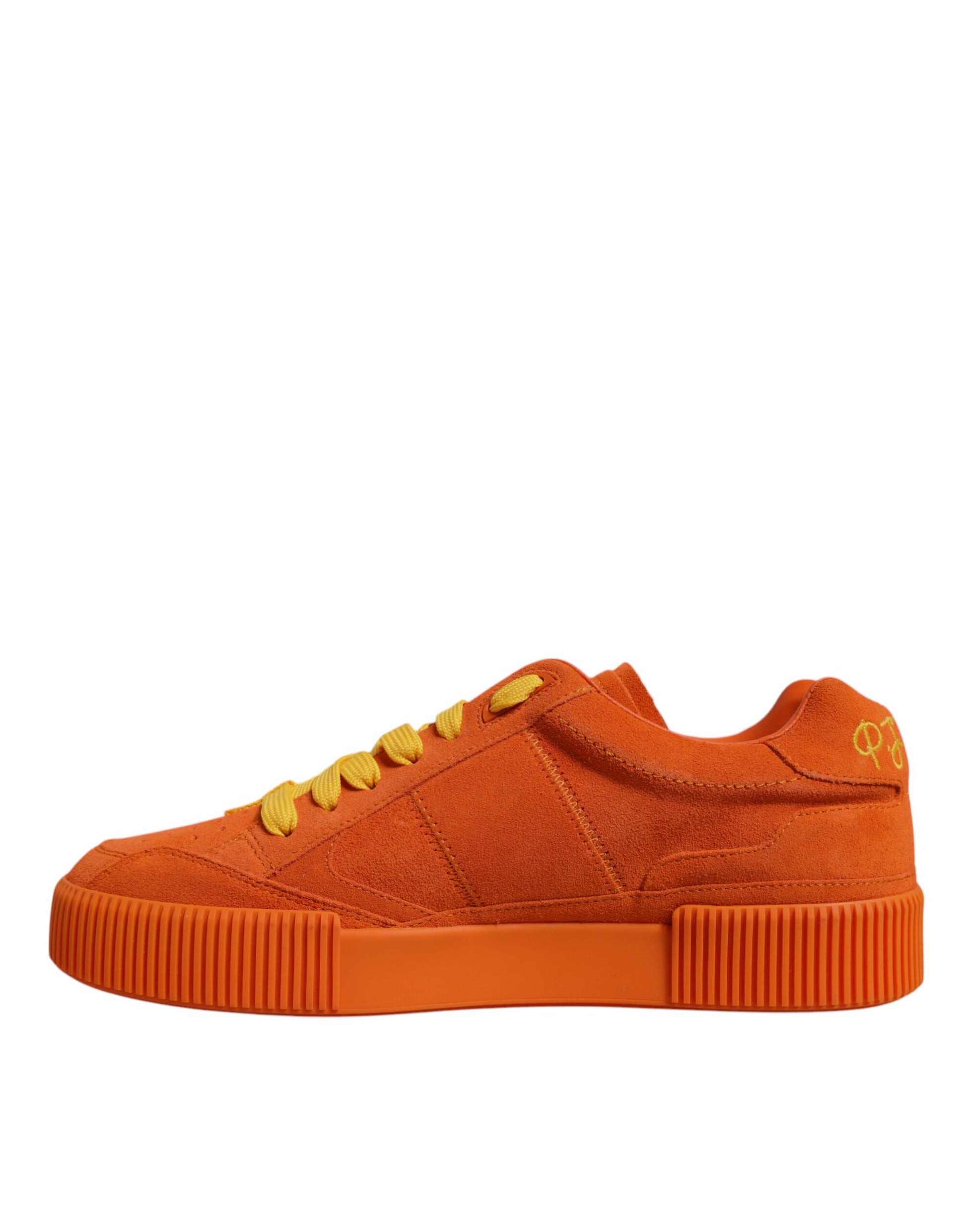 Dolce & Gabbana Orange Miami Leather Low Top Sneakers