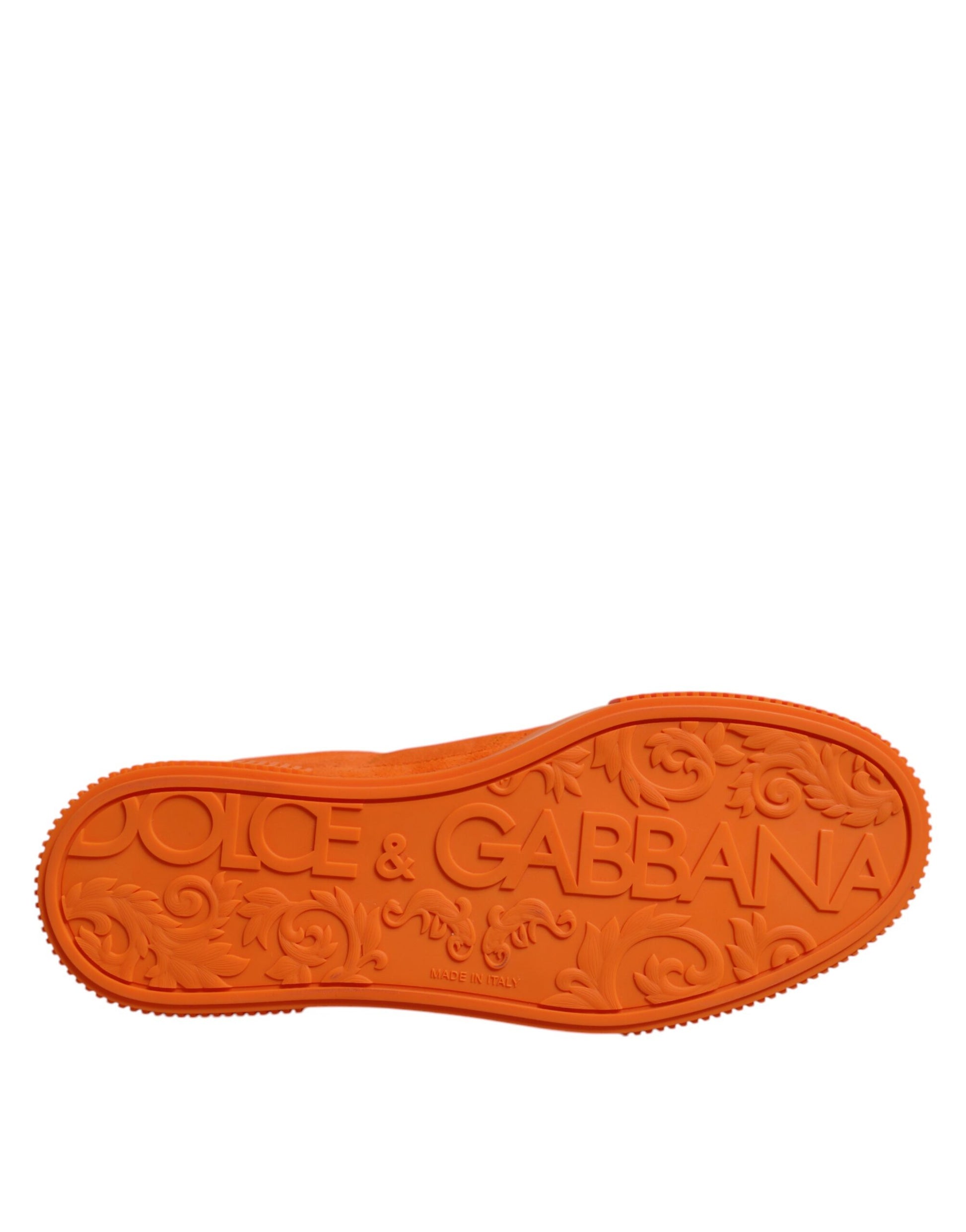 Dolce & Gabbana Orange Miami Leather Low Top Sneakers