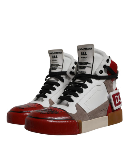Dolce & Gabbana Multicolor Leather High Top Sneakers