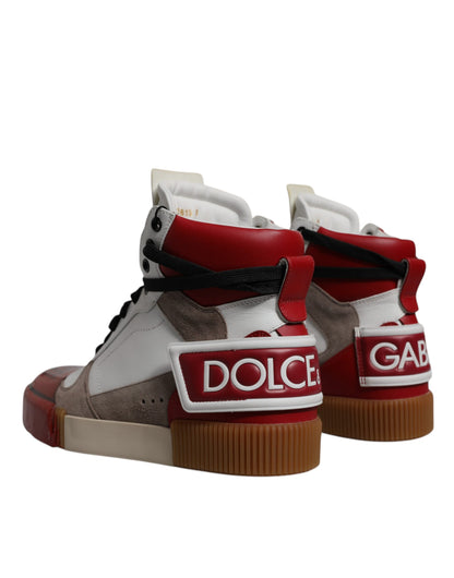 Dolce & Gabbana Multicolor Leather High Top Sneakers