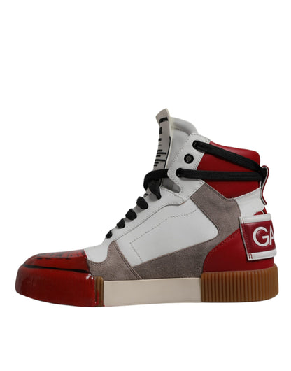 Dolce & Gabbana Multicolor Leather High Top Sneakers
