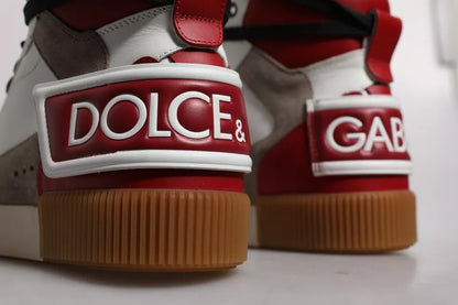 Dolce & Gabbana Multicolor Leather High Top Sneakers