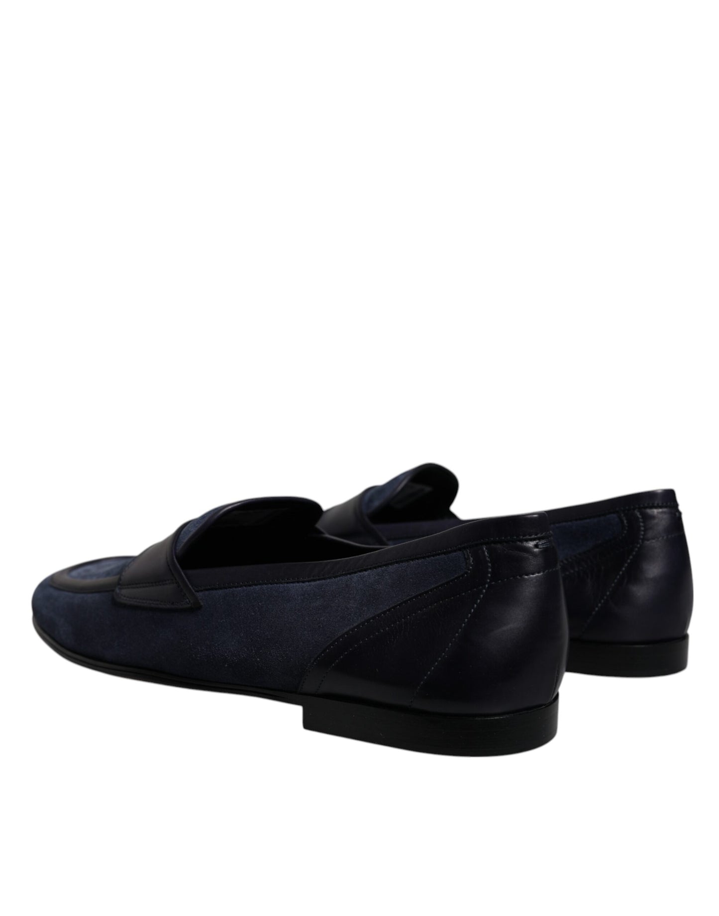 Dolce & Gabbana Blue Suede Leather Moccasin Loafers