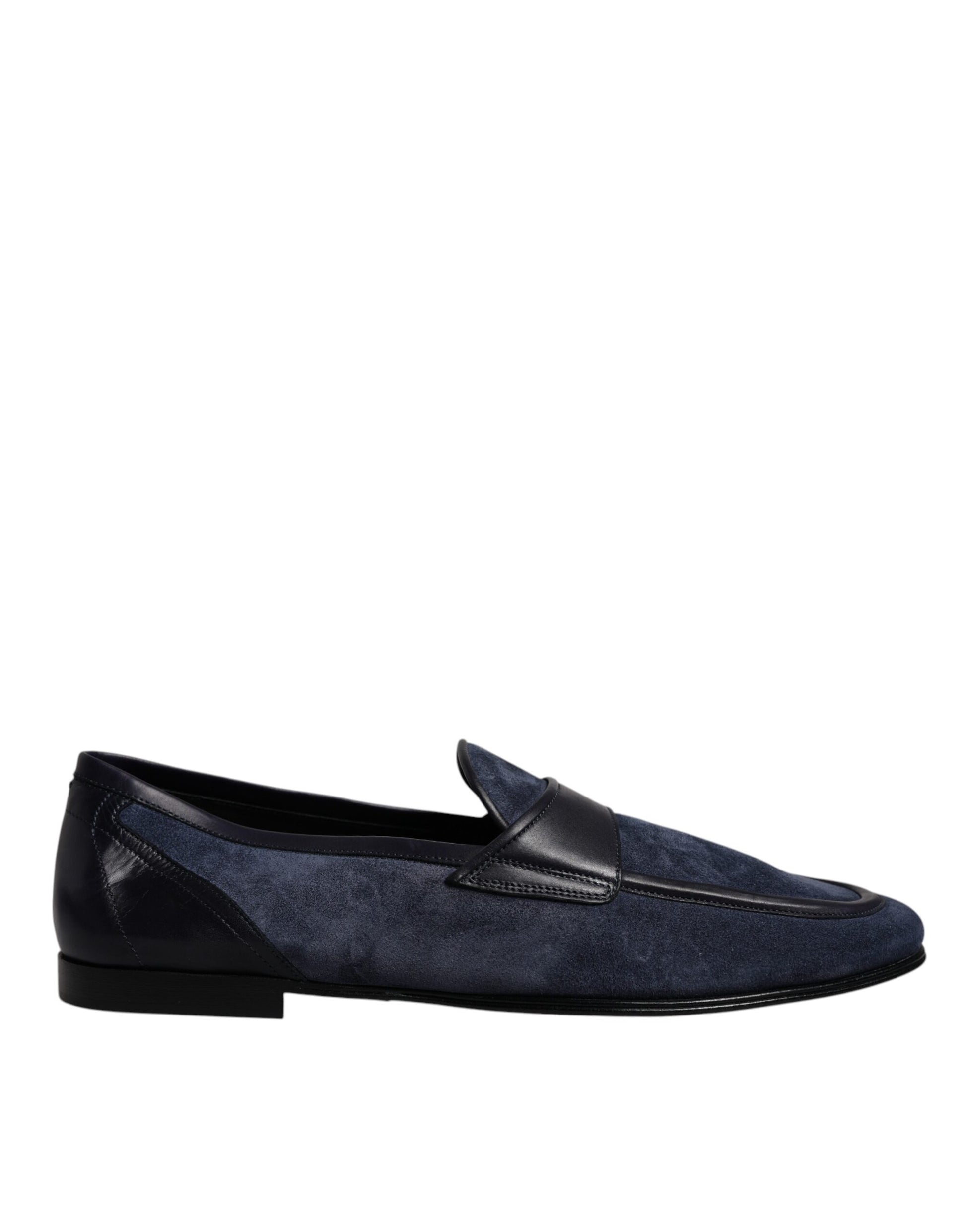Dolce & Gabbana Blue Suede Leather Moccasin Loafers