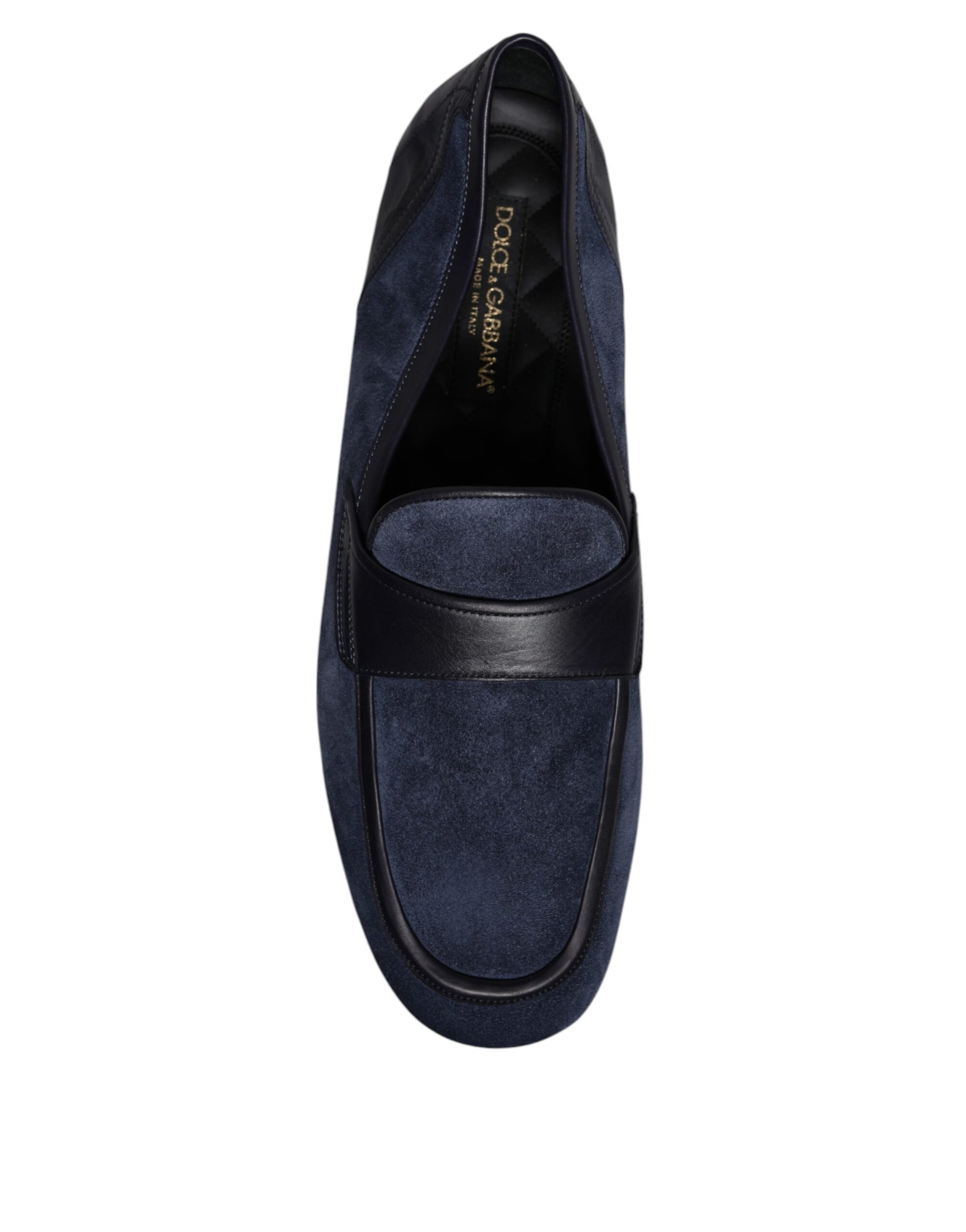 Dolce & Gabbana Blue Suede Leather Moccasin Loafers
