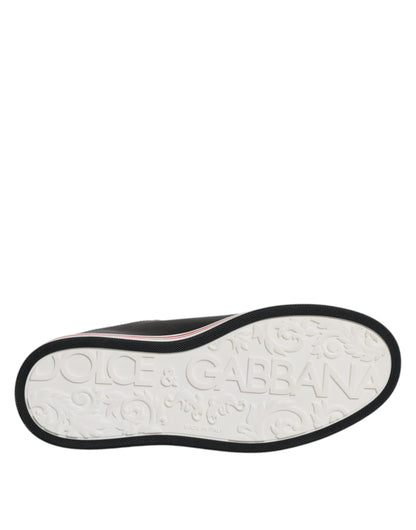 Dolce & Gabbana Black Leather Low Top Men Sneakers