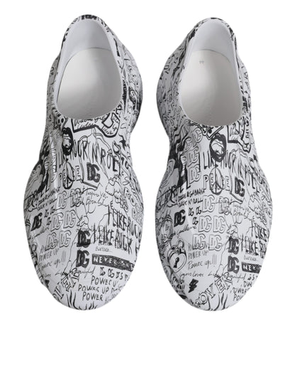 Dolce & Gabbana White Black Graffiti Daymaster Sneakers