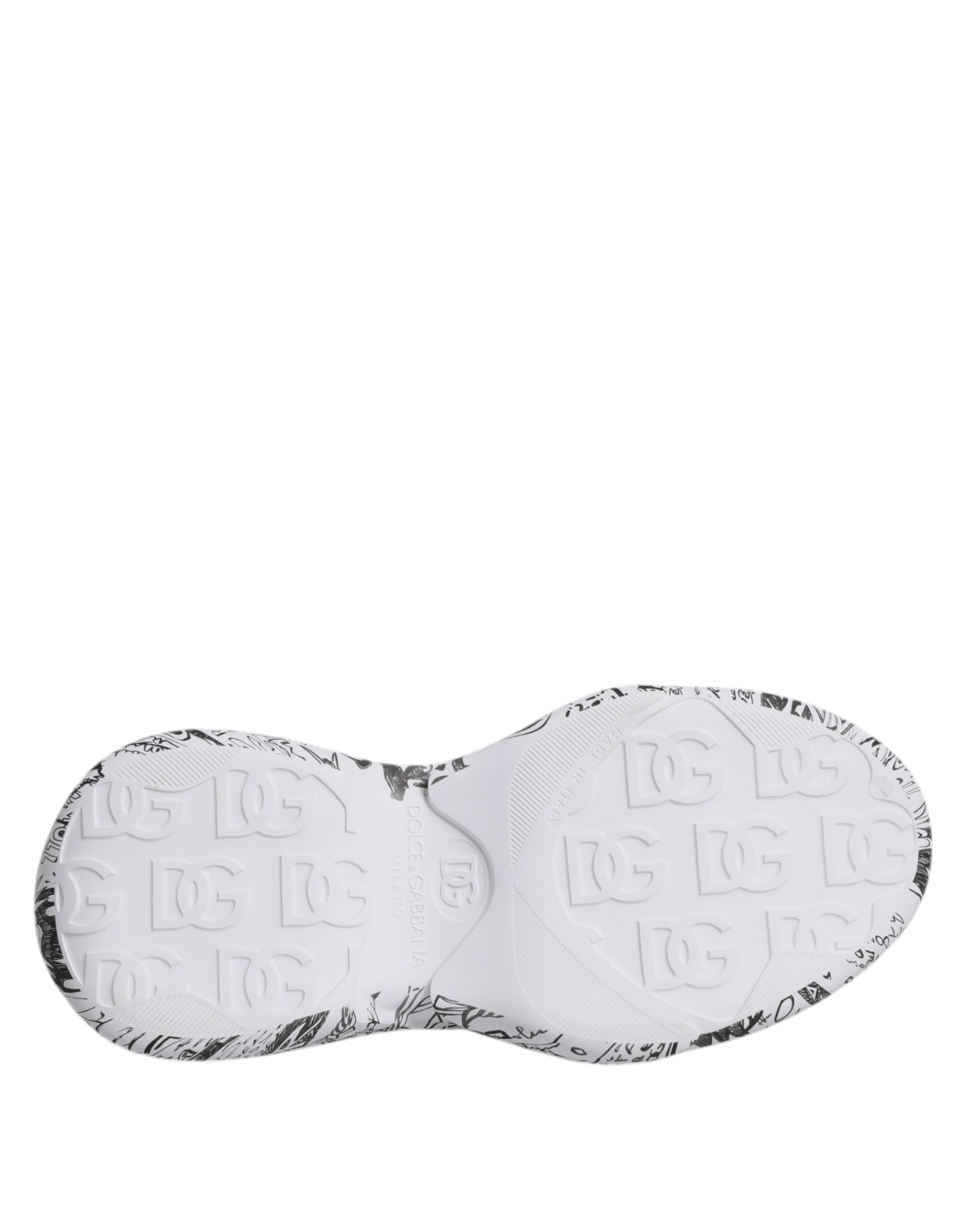 Dolce & Gabbana White Black Graffiti Daymaster Sneakers