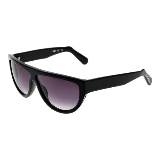 GCDS Unisex Sunglasses – Black Full-Rim Rectangle with Grey Gradient Lenses, 60mm