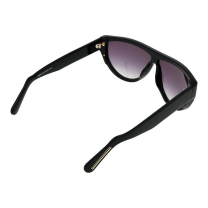 GCDS Unisex Sunglasses – Black Full-Rim Rectangle with Grey Gradient Lenses, 60mm