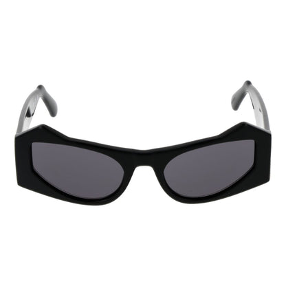 GCDS Unisex Sunglasses – Black Cat Eye Frame with Grey Lenses, 53mm