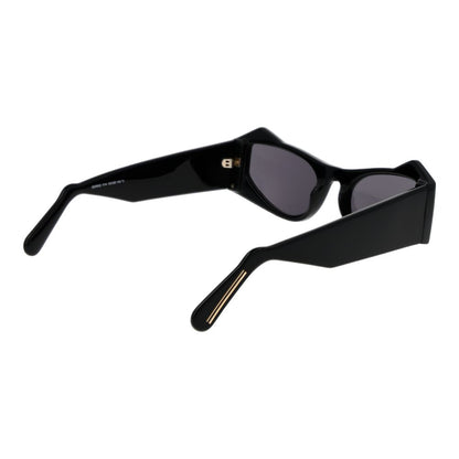GCDS Unisex Sunglasses – Black Cat Eye Frame with Grey Lenses, 53mm