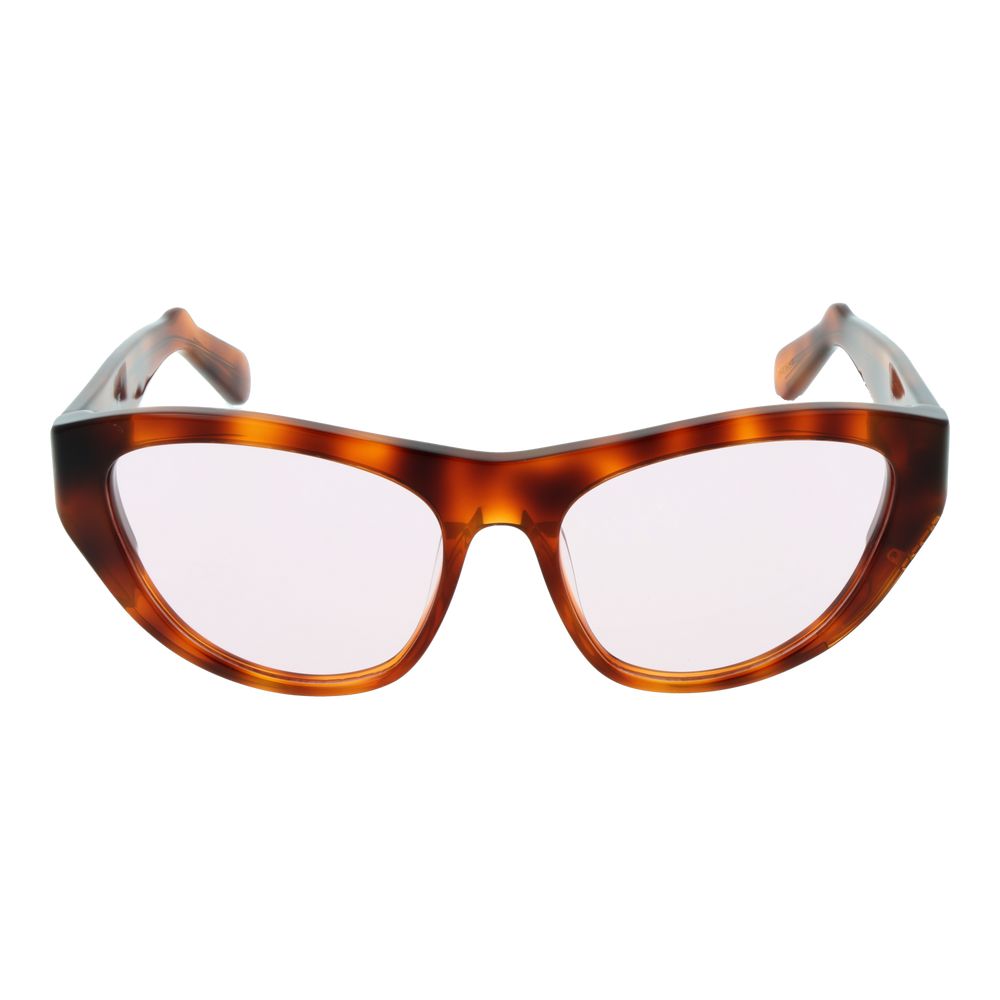 GCDS Women’s Sunglasses – Brown Full-Rim Cat Eye Frame with Rose Lenses, 58mm