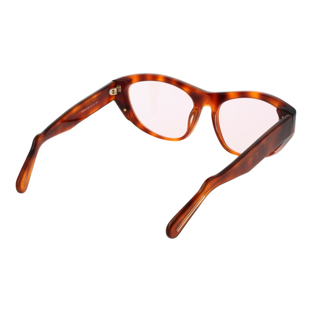 GCDS Women’s Sunglasses – Brown Full-Rim Cat Eye Frame with Rose Lenses, 58mm