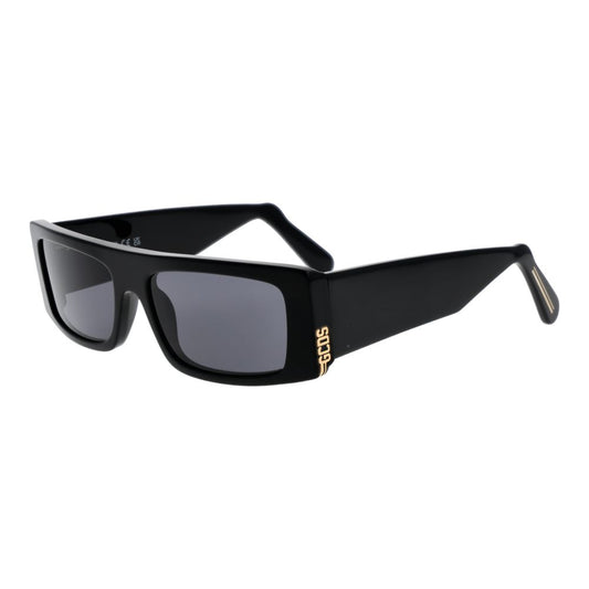 GCDS Unisex Sunglasses – Black Rectangle Frame with Grey Lenses, 57mm