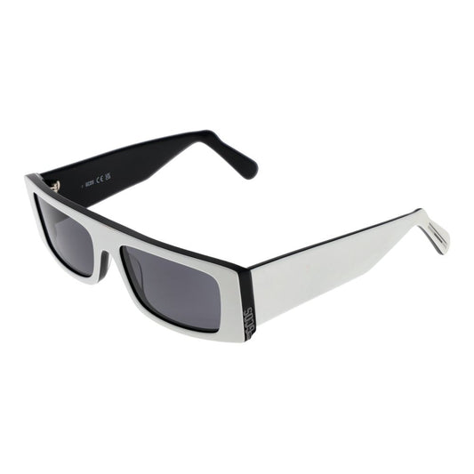 GCDS Unisex White Sunglasses – Chic Rectangle Frame with Grey Lenses, 57mm
