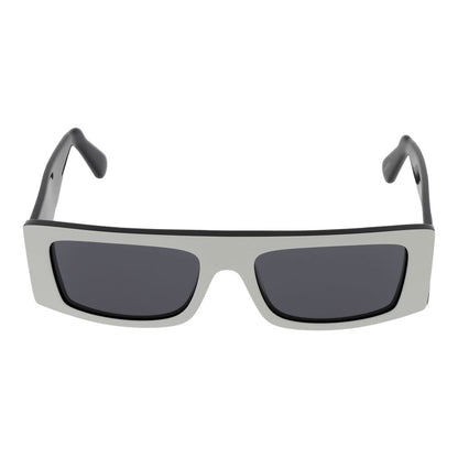 GCDS Unisex White Sunglasses – Chic Rectangle Frame with Grey Lenses, 57mm