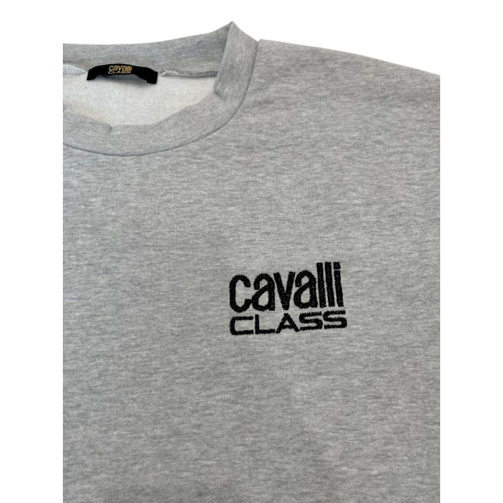 Cavalli Class Gray Men Hoodie