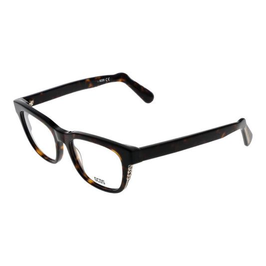 GCDS Brown Unisex Optical Frames – Square Full-Rim Design
