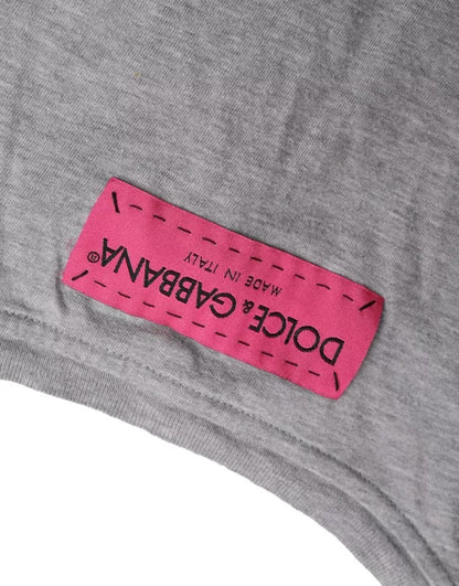 Dolce & Gabbana Gray Cotton L'Amore E' Bellezza Top T-shirt
