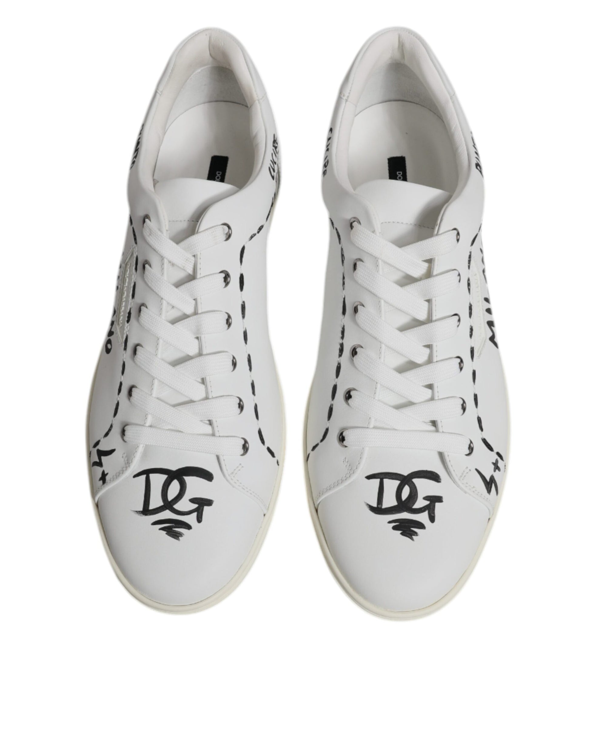 Dolce & Gabbana White Leather Milano Low Top Sneakers