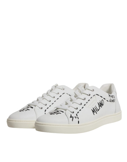 Dolce & Gabbana White Leather Milano Low Top Sneakers