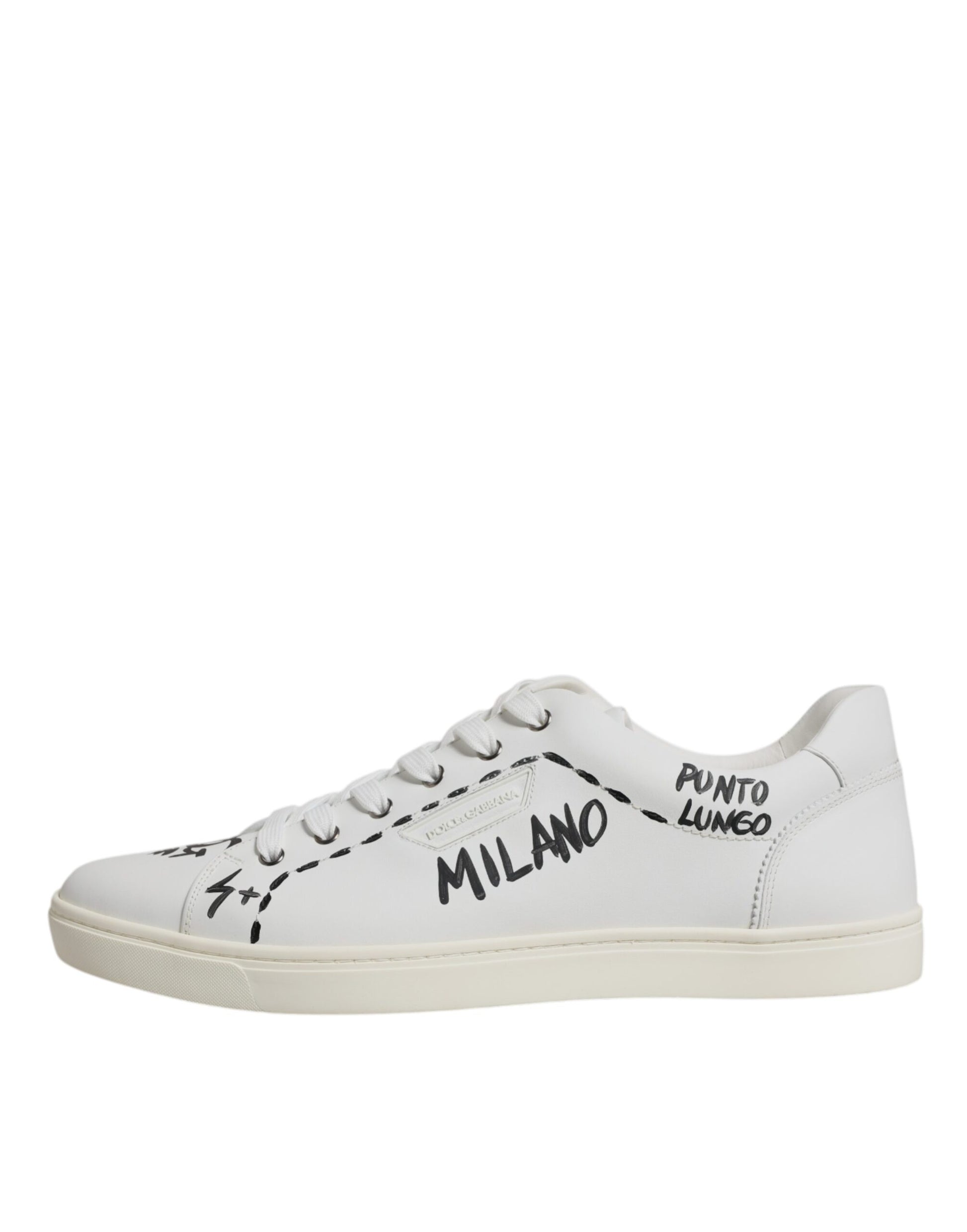 Dolce & Gabbana White Leather Milano Low Top Sneakers