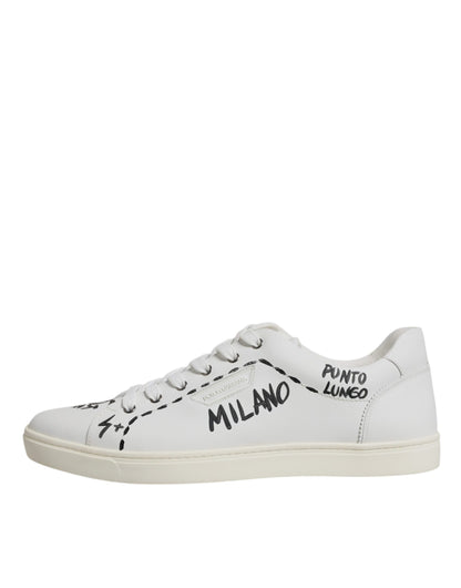 Dolce & Gabbana White Leather Milano Low Top Sneakers