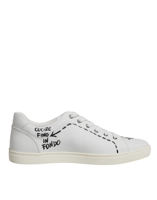 Dolce & Gabbana White Leather Milano Low Top Sneakers