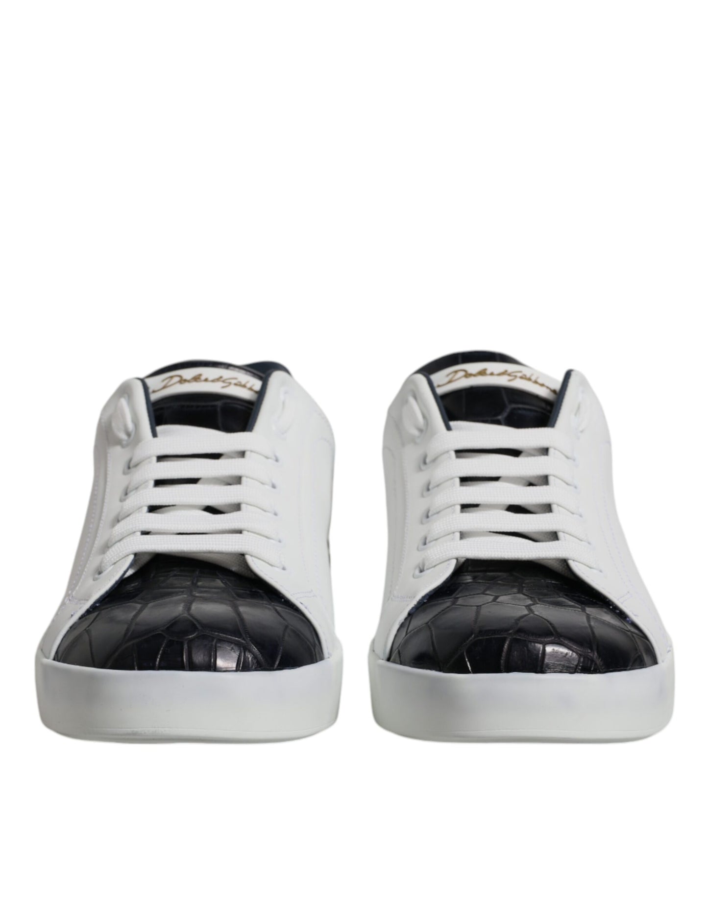 Dolce & Gabbana Portofino Sneakers - Black & White Leather Elegance
