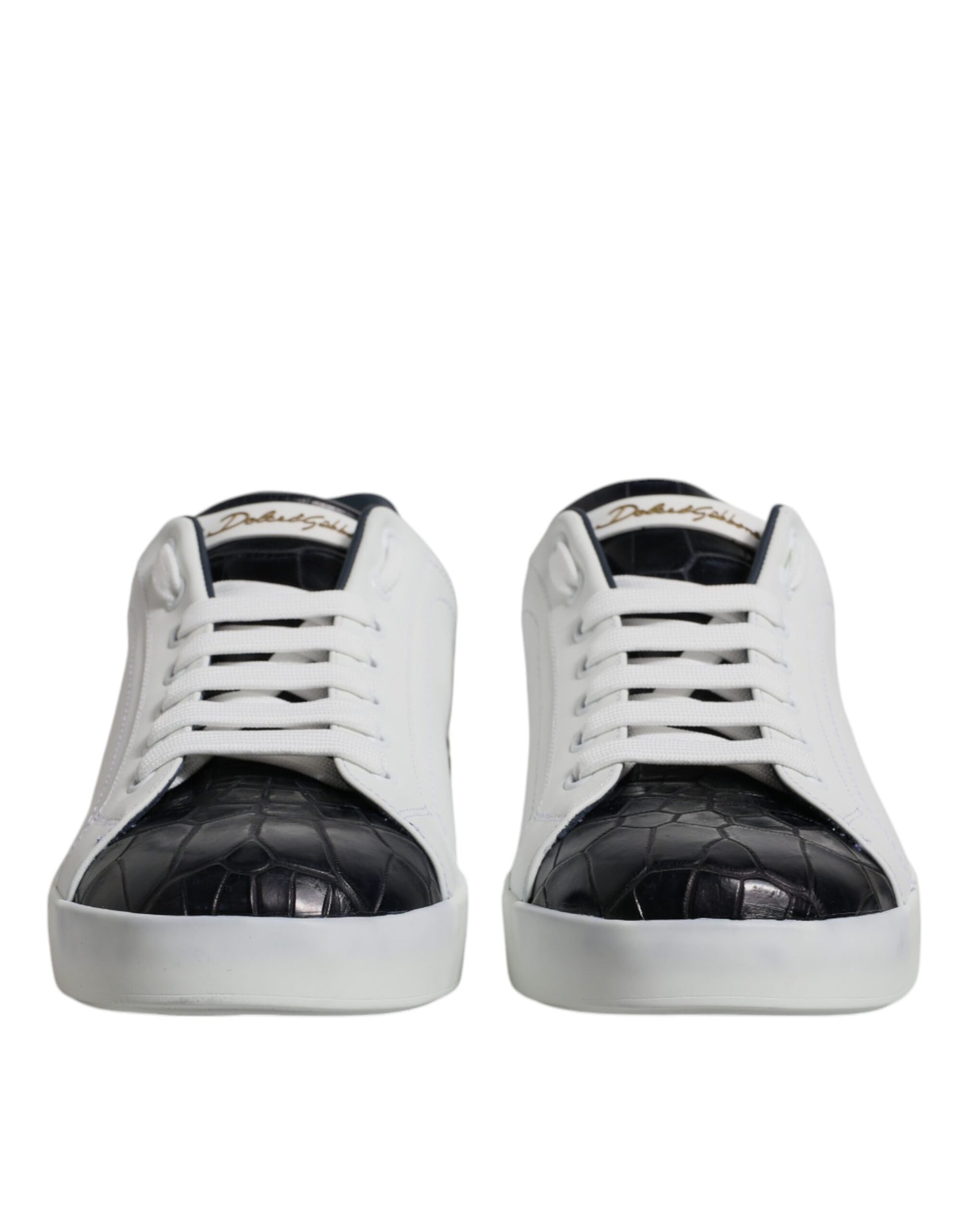Dolce & Gabbana Portofino Sneakers - Black & White Leather Elegance