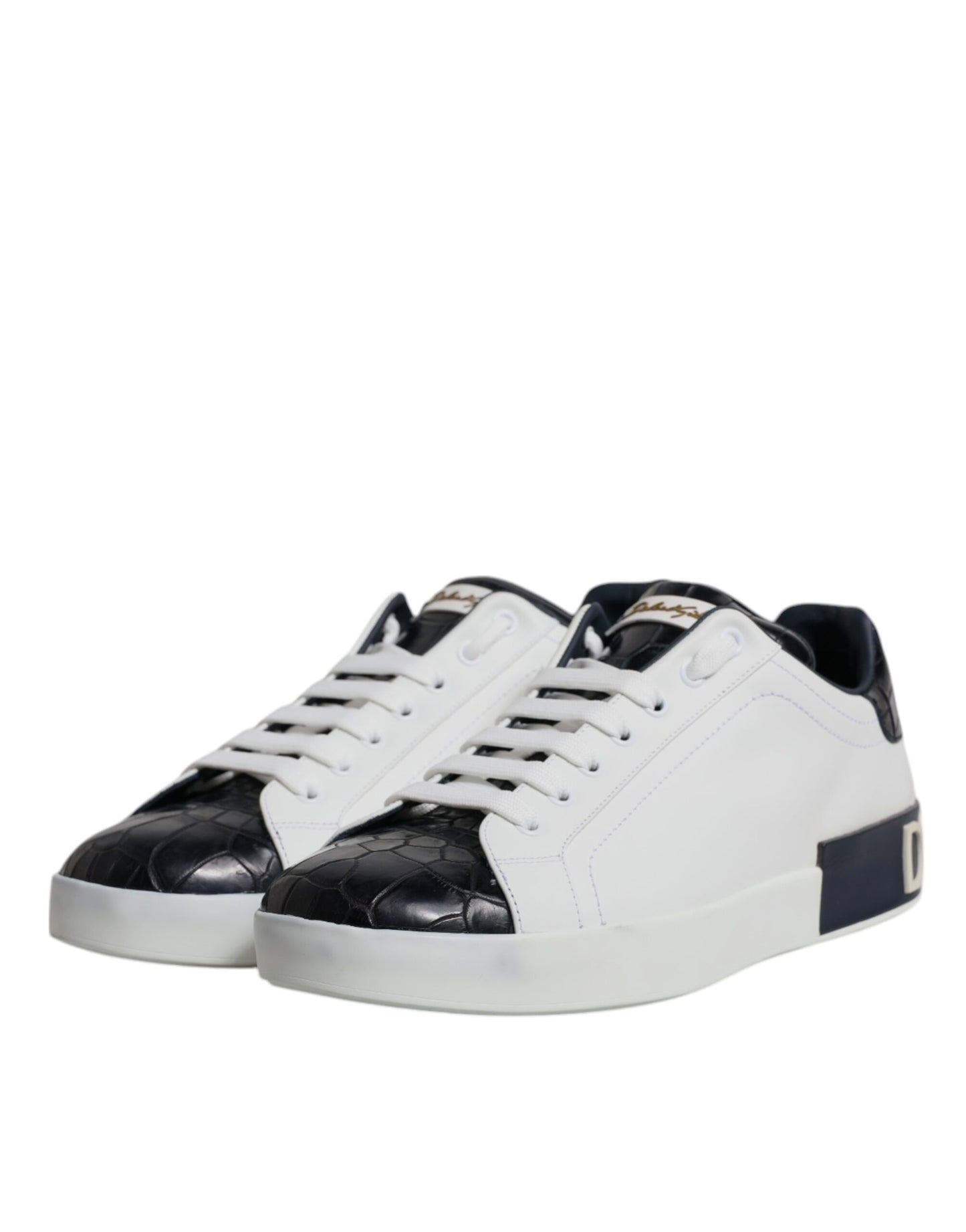 Dolce & Gabbana Portofino Sneakers - Black & White Leather Elegance