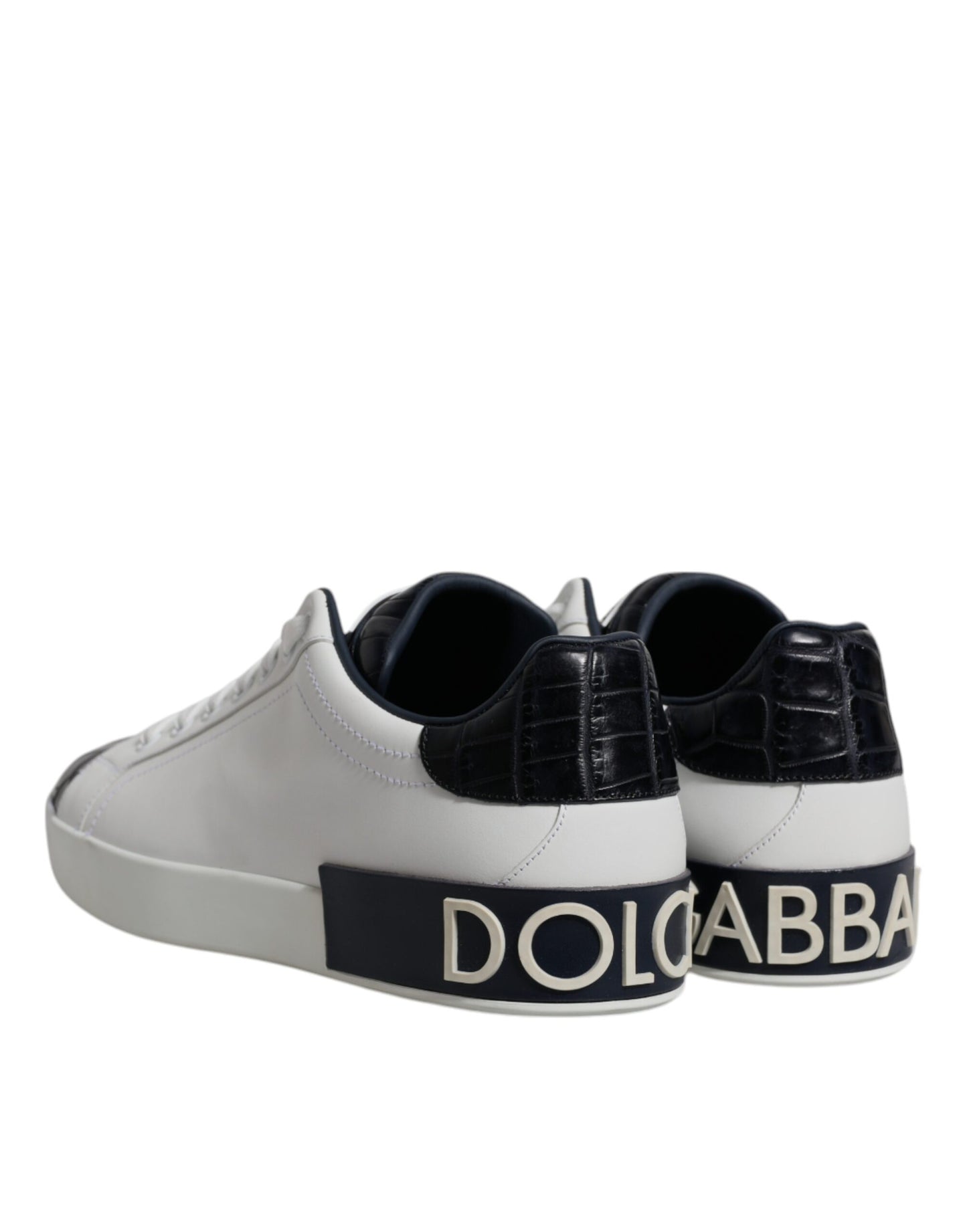 Dolce & Gabbana Portofino Sneakers - Black & White Leather Elegance