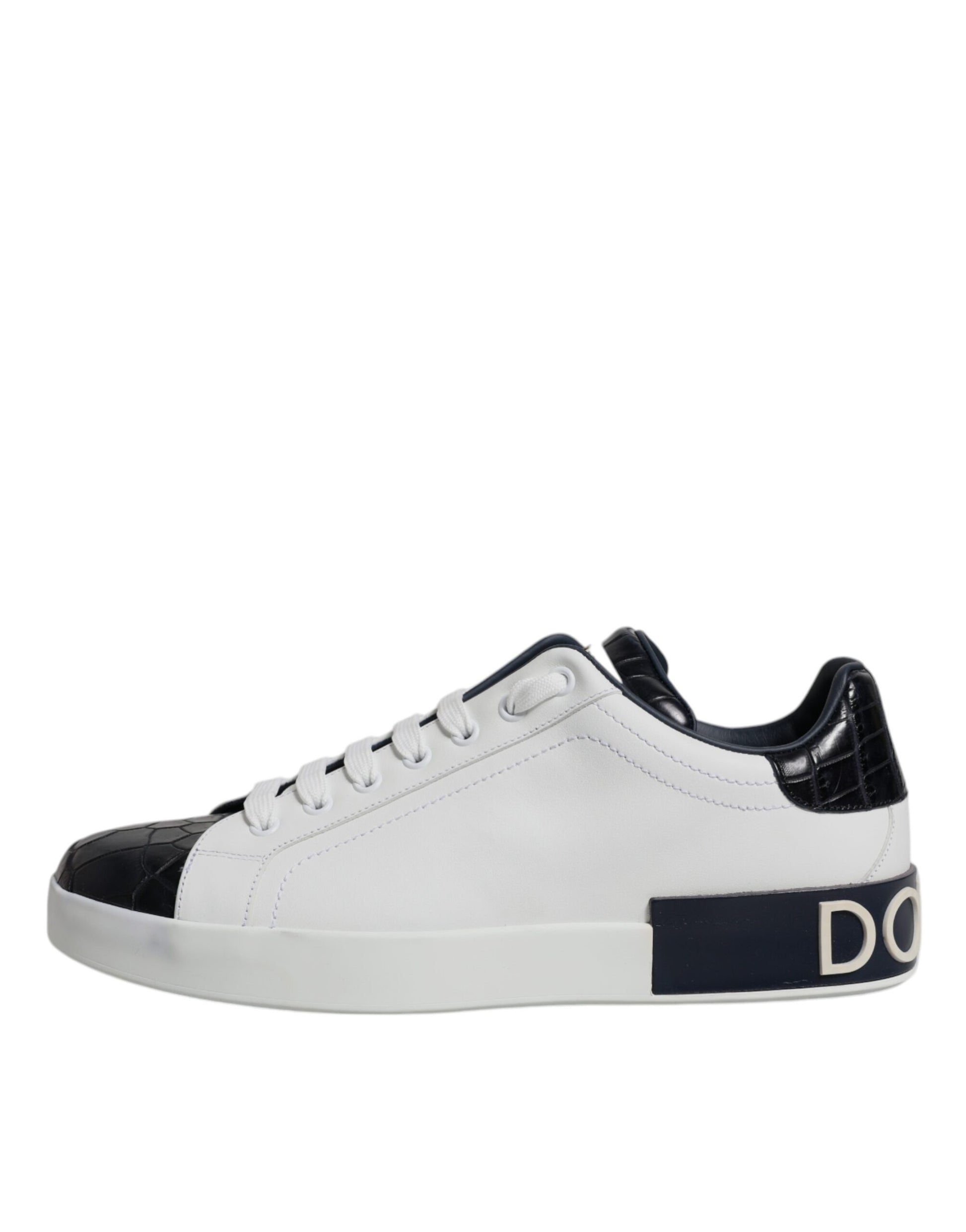Dolce & Gabbana Portofino Sneakers - Black & White Leather Elegance