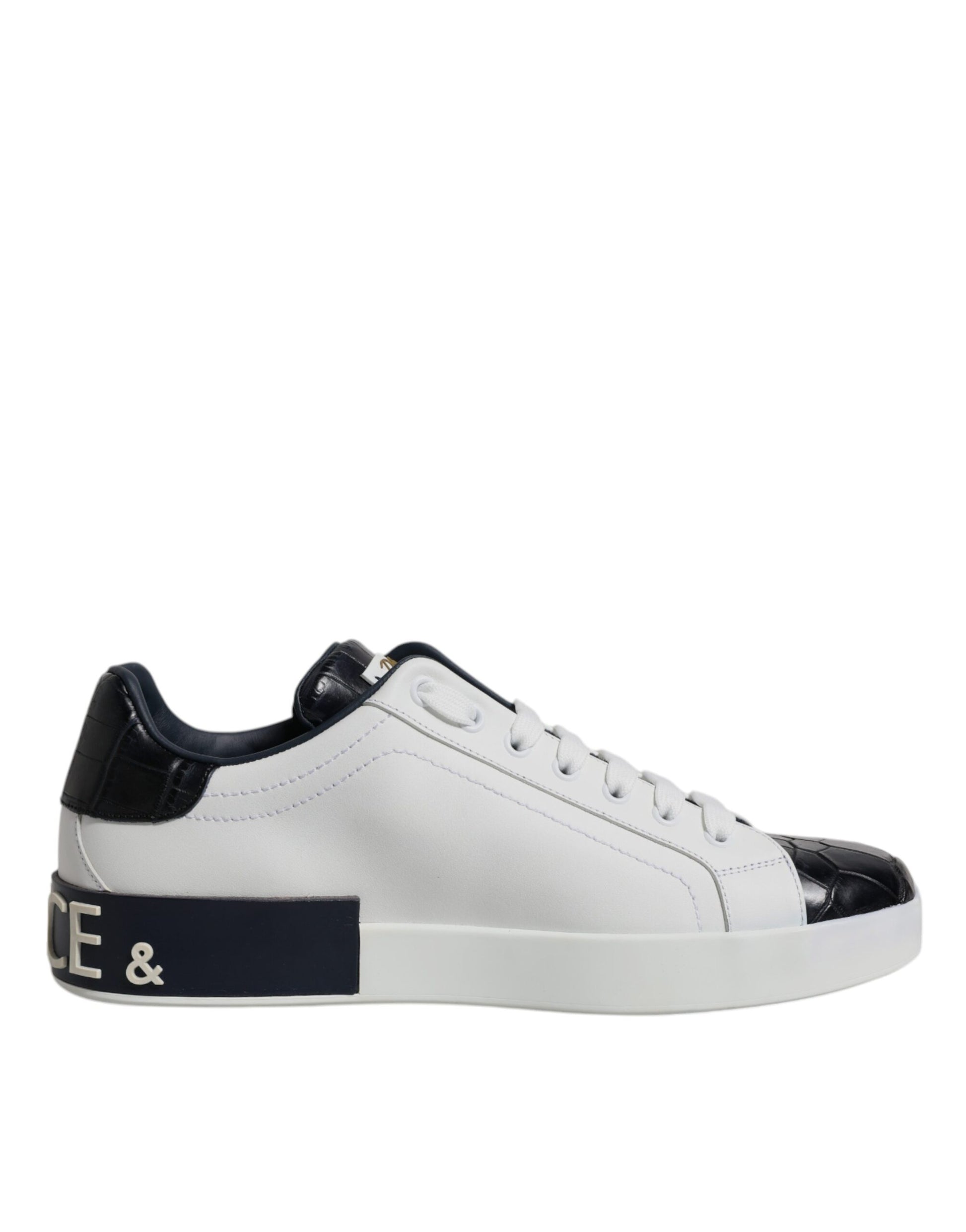 Dolce & Gabbana Portofino Sneakers - Black & White Leather Elegance