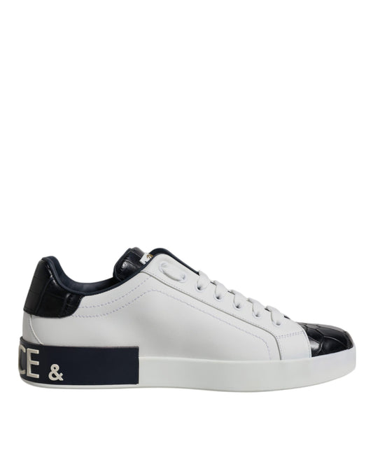 Dolce & Gabbana Portofino Sneakers - Black & White Leather Elegance