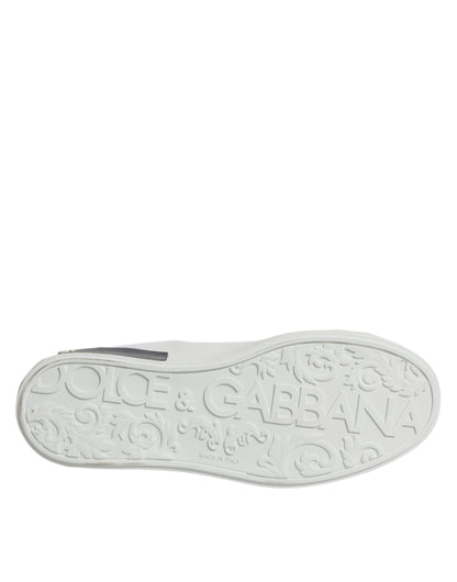Dolce & Gabbana Portofino Sneakers - Black & White Leather Elegance