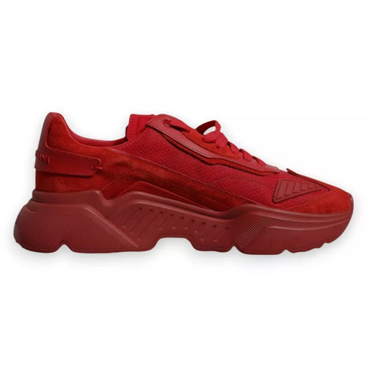 Dolce & Gabbana Red Leather Daymaster Low Top Sneakers