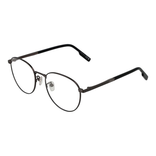Ermenegildo Zegna Men’s Optical Glasses – Gunmetal Round Frames, 52mm