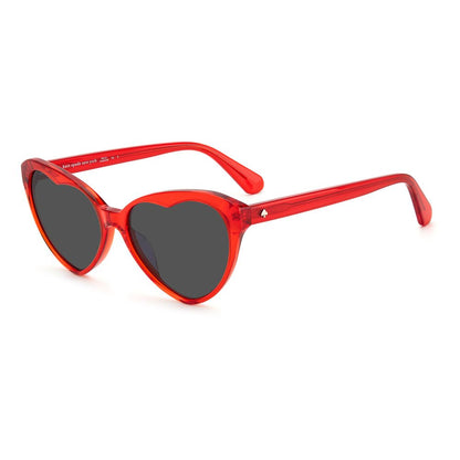 Kate Spade Women’s Sunglasses – Red Acetate Frame with Grey Lenses, 57mm