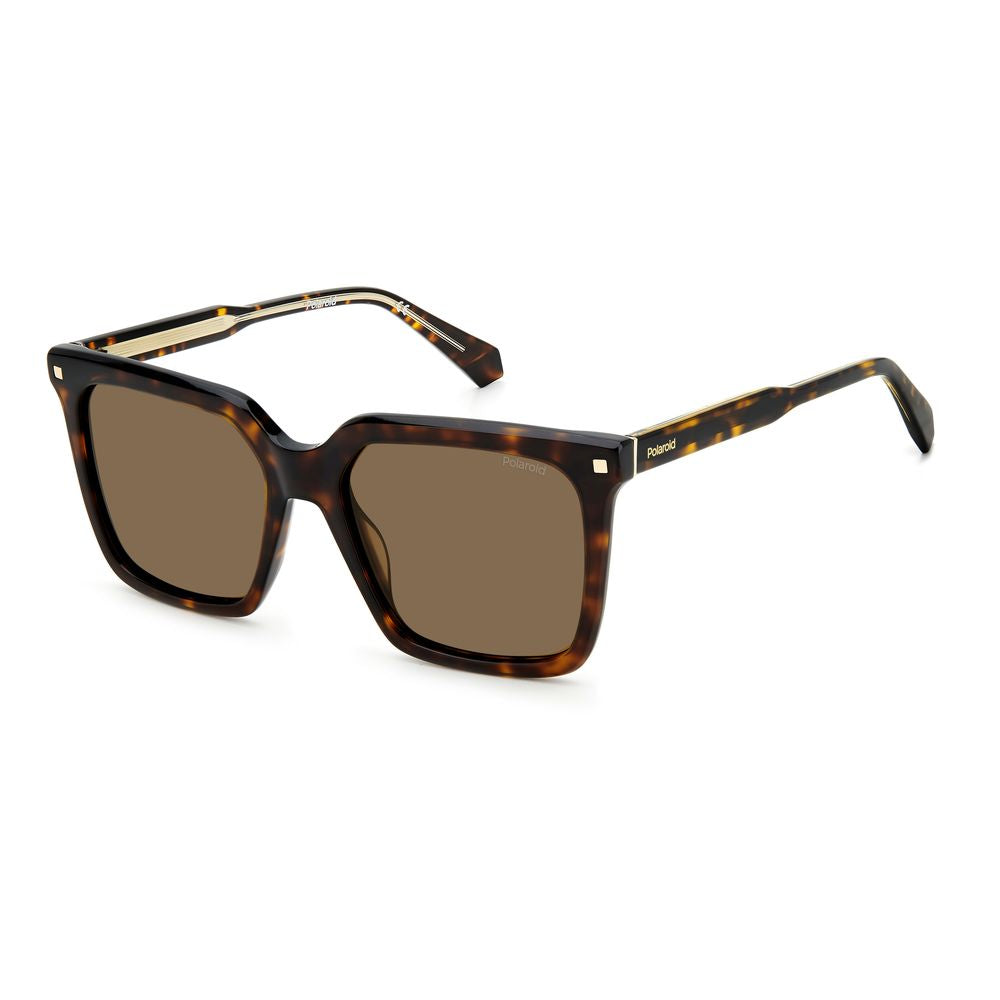 Polaroid Women’s Sunglasses – Brown Acetate Frame with Polarized Lenses, 54mm